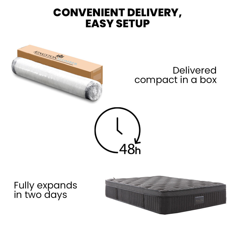 Kingston Slumber Double Mattress Medium-Firm Natural Latex Euro Top 7-Zone Pocket Spring 34cm