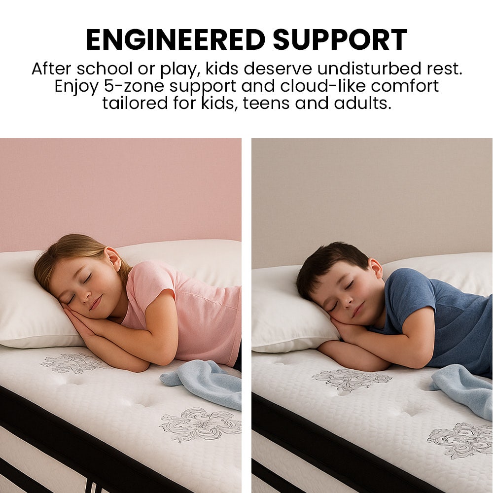 Luxury King Single Mattress Medium Firm Euro Top 5-Zone Pocket Spring