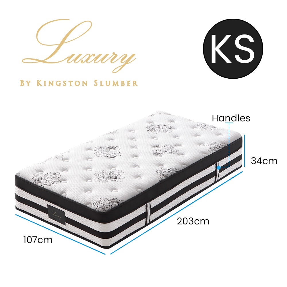 Luxury King Single Mattress Medium Firm Euro Top 5-Zone Pocket Spring