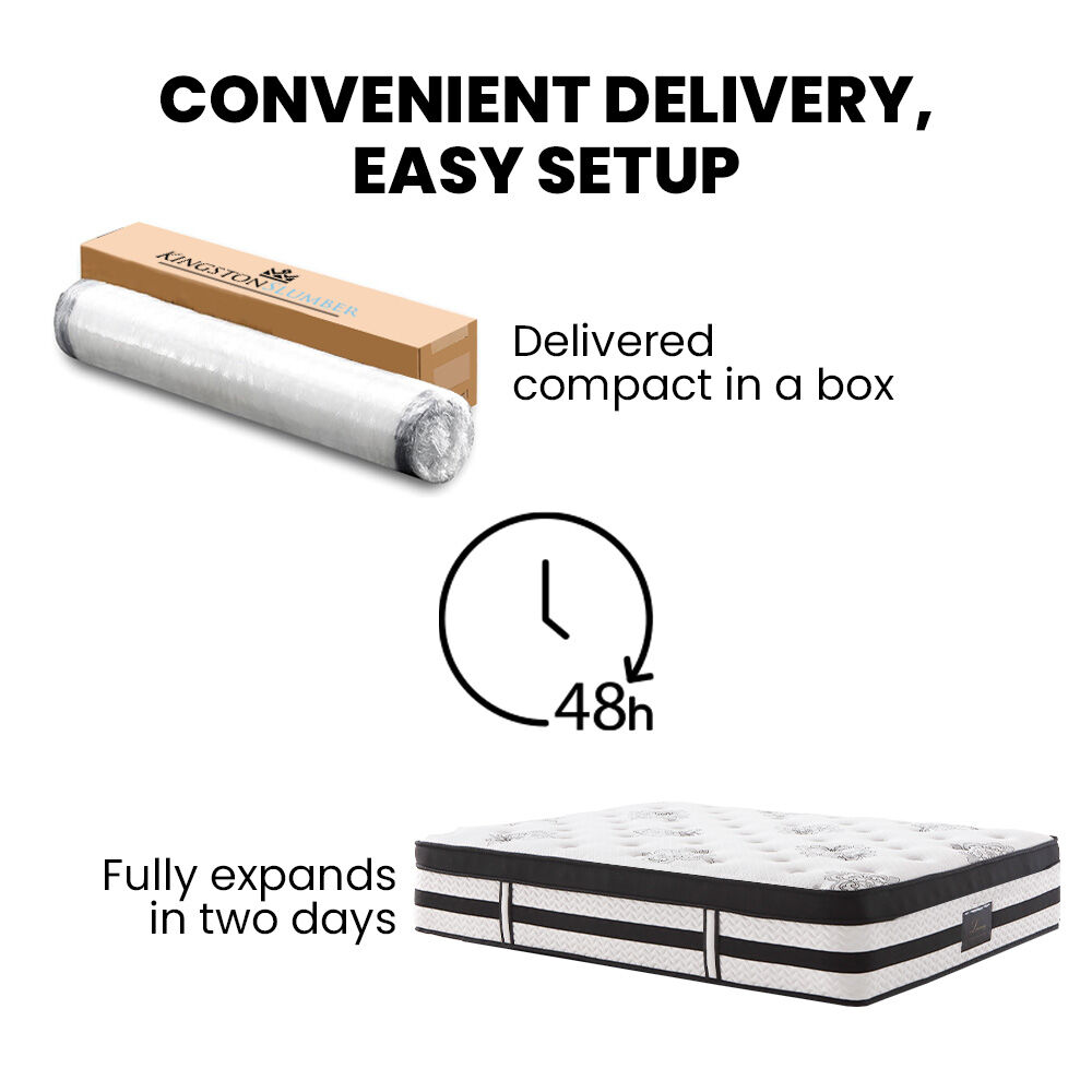 Luxury Double Mattress 34cm Medium Firm Euro Top 5-Zone Pocket Spring