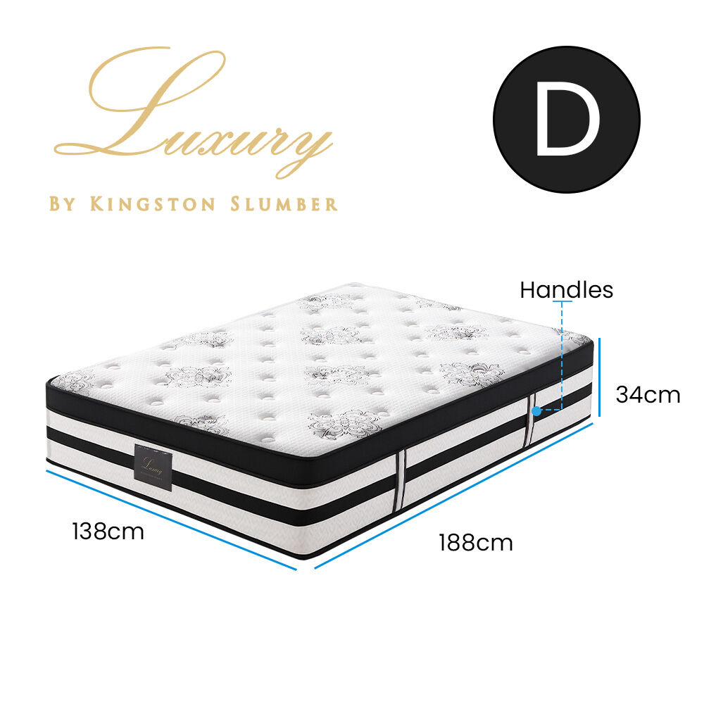 Luxury Double Mattress 34cm Medium Firm Euro Top 5-Zone Pocket Spring