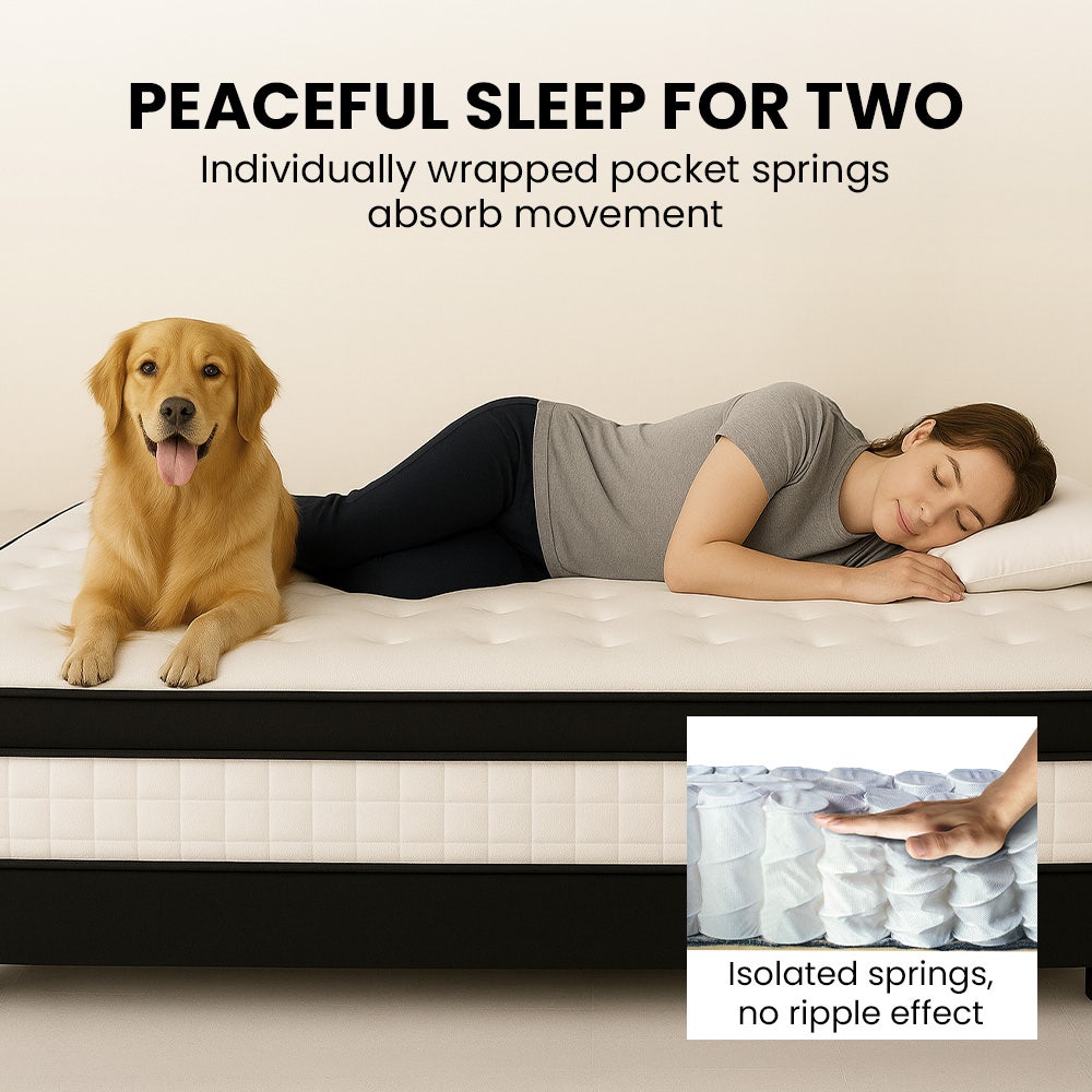 KINGSTON SLUMBER RelaxMax 31cm King Single Mattress, Euro Top, 5-Zone, Pocket Spring, Knitted Fabric
