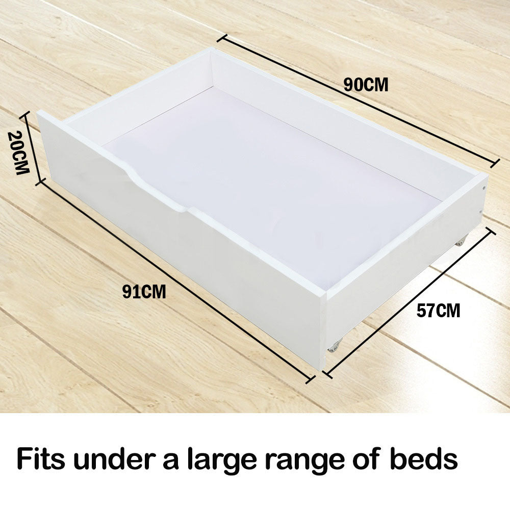 Kingston Slumber Under Bed Storage Drawers White 2-Piece