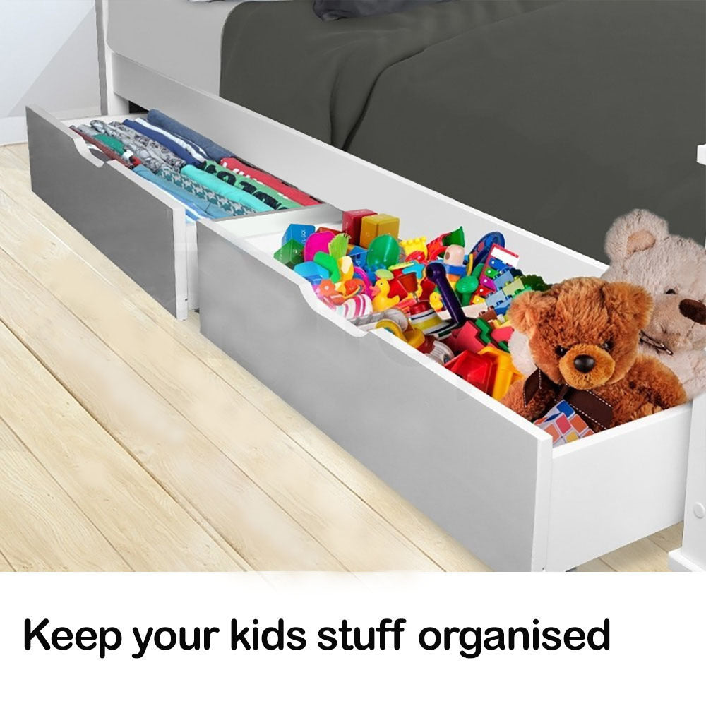 Kingston Slumber Under Bed Storage Drawers White 2-Piece