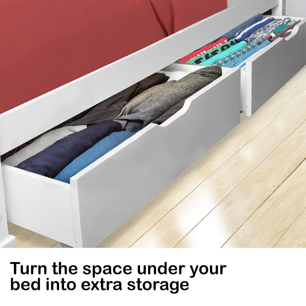 Kingston Slumber Under Bed Storage Drawers White 2-Piece