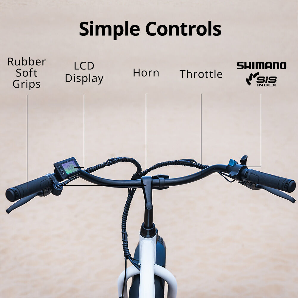 Valk Medium Electric Fat Tyre Cruiser Bike 350W White
