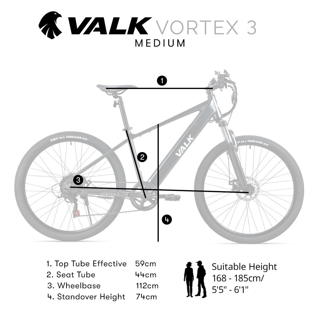 Vortex 3 Medium Electric Mountain Bike Gunmetal Grey