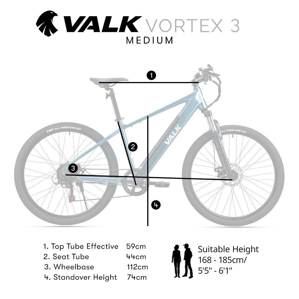 Vortex 3 Medium Electric Mountain Bike Metallic Teal