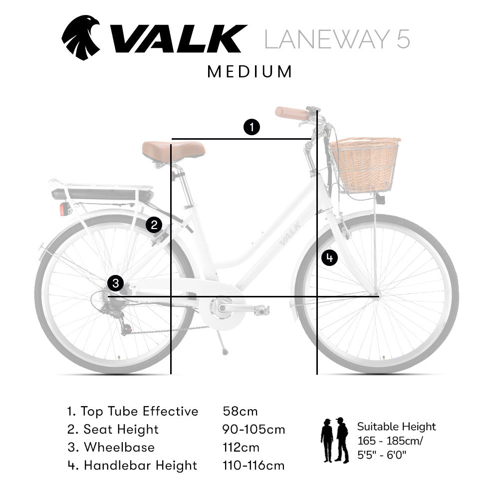Laneway 5 Medium Vintage Electric Bike Torque Sensor White