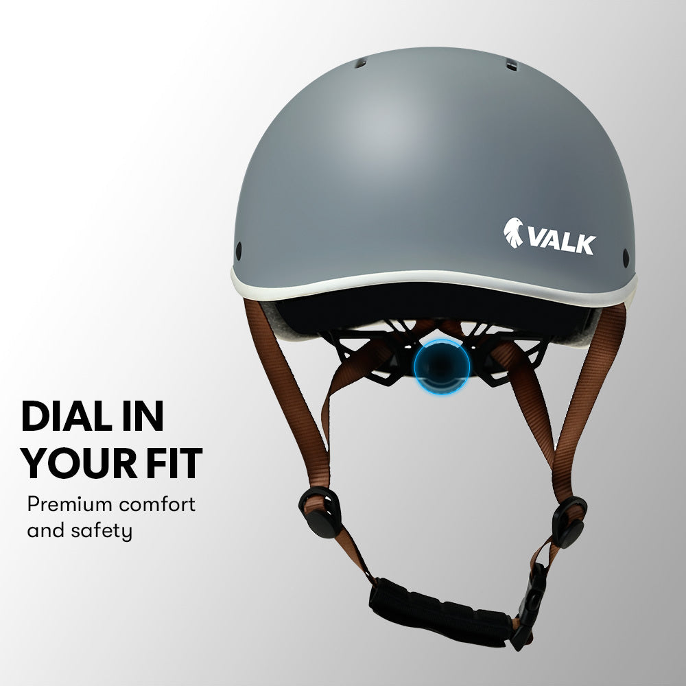 VALK Retro Bike Helmet 56-61cm Universal Fit Graphite Blue
