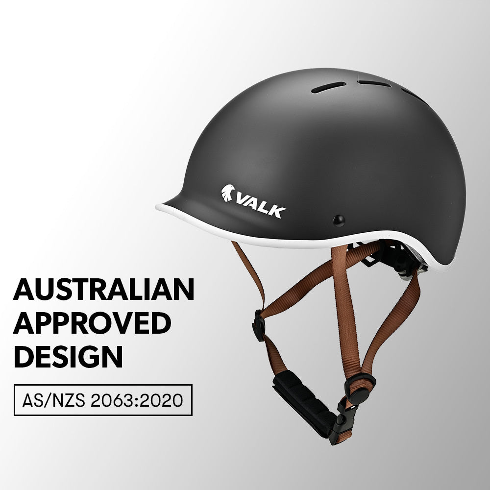 Valk Retro Bike Helmet 56-61cm Jet Black Universal Fit