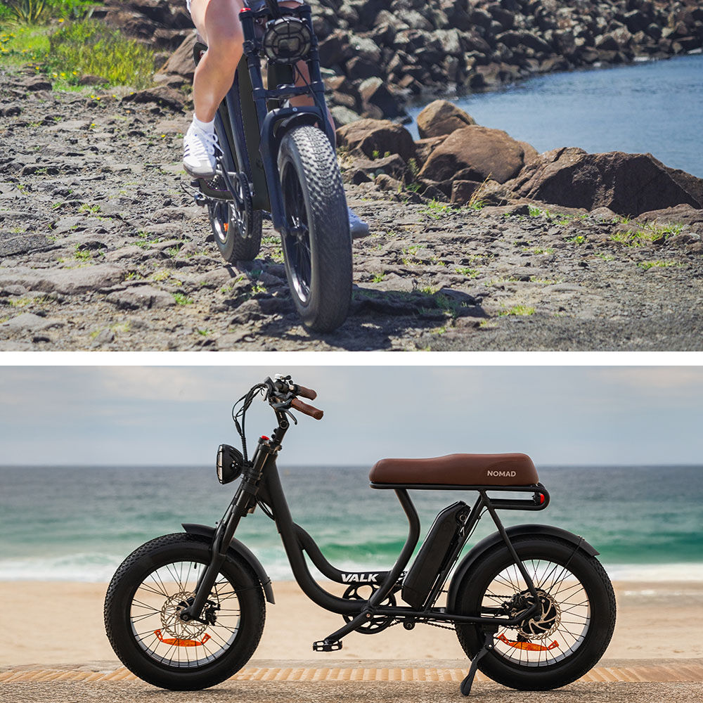 Nomad 350W Electric Fat Tyre Bike Black 20x4" Kenda Tyres Shimano 7-Speed