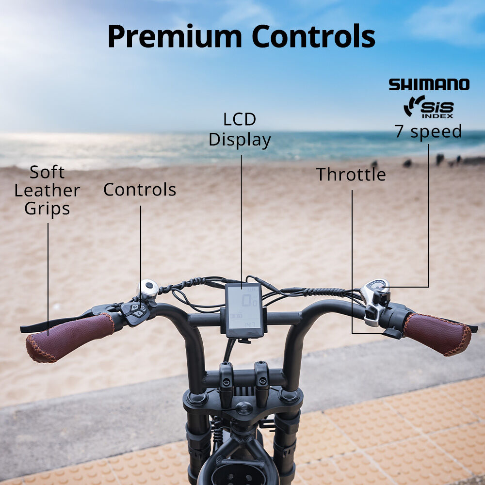 Nomad 500W Electric Fat Tyre Bike 20x4" Shimano 7-Speed Black