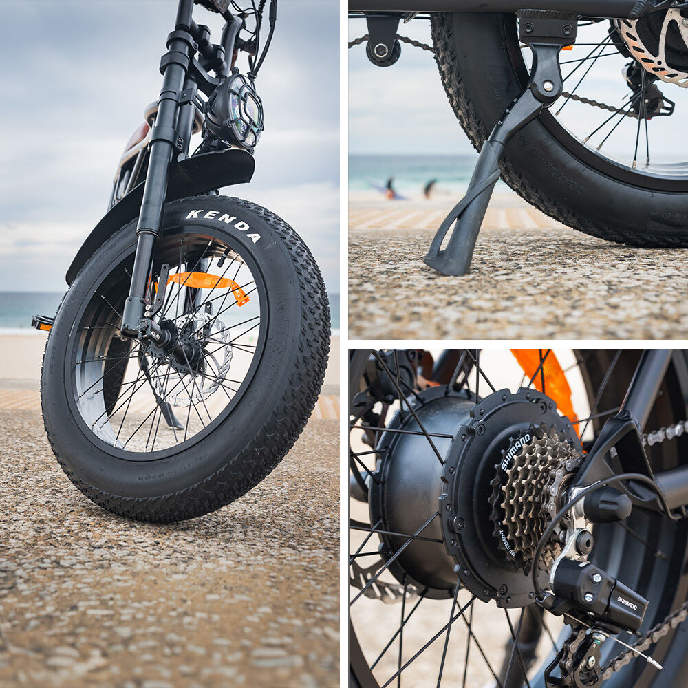 Nomad 500W Electric Fat Tyre Bike 20x4" Shimano 7-Speed Black
