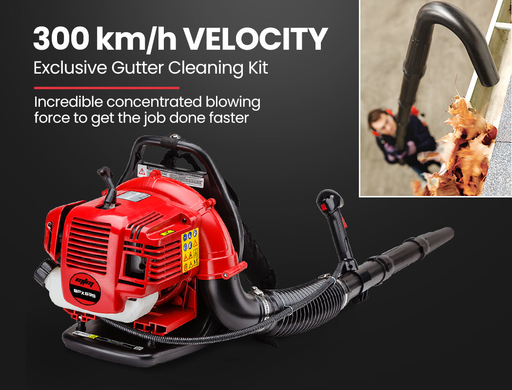 Ergonomic 30CC Petrol Backpack Leaf Blower with Gutter Kit