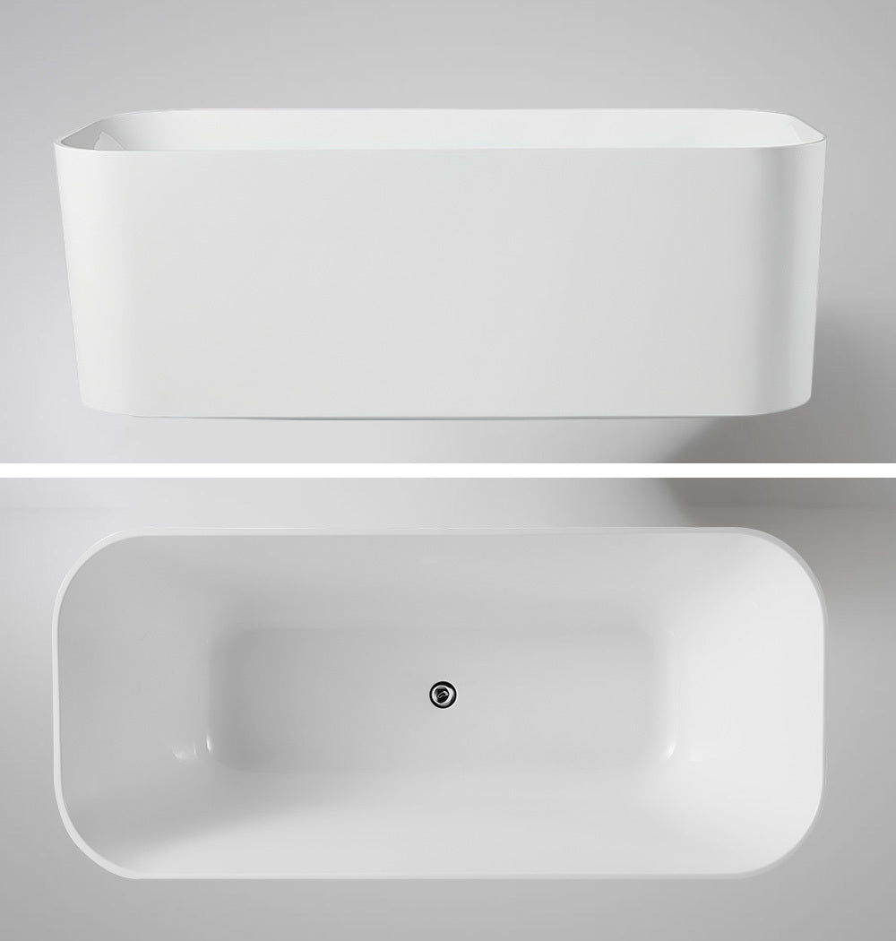 Gloss Acrylic Freestanding Bathtub with Stainless Frame - Marbella