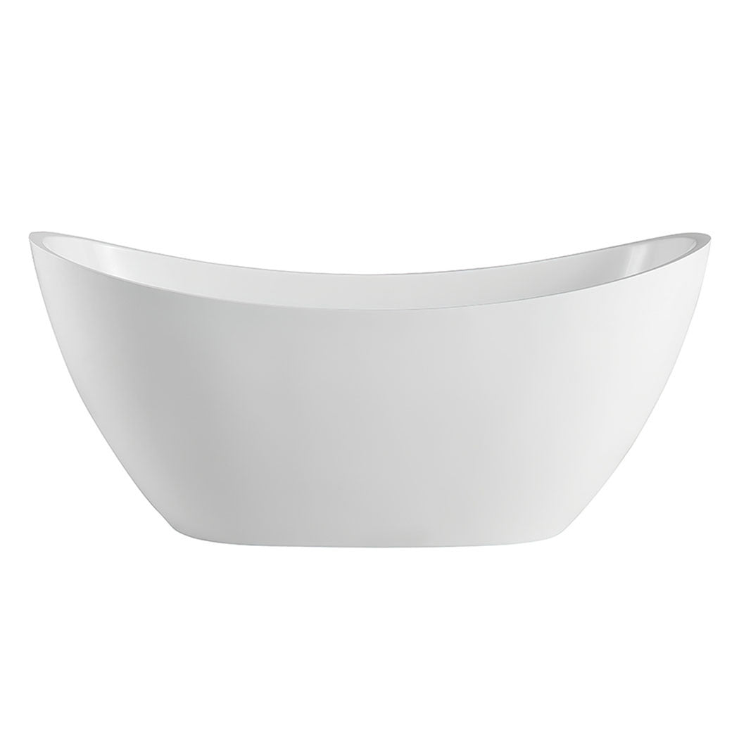 Freestanding Acrylic Bathtub with Pop-up Waste, Gloss - Marbella