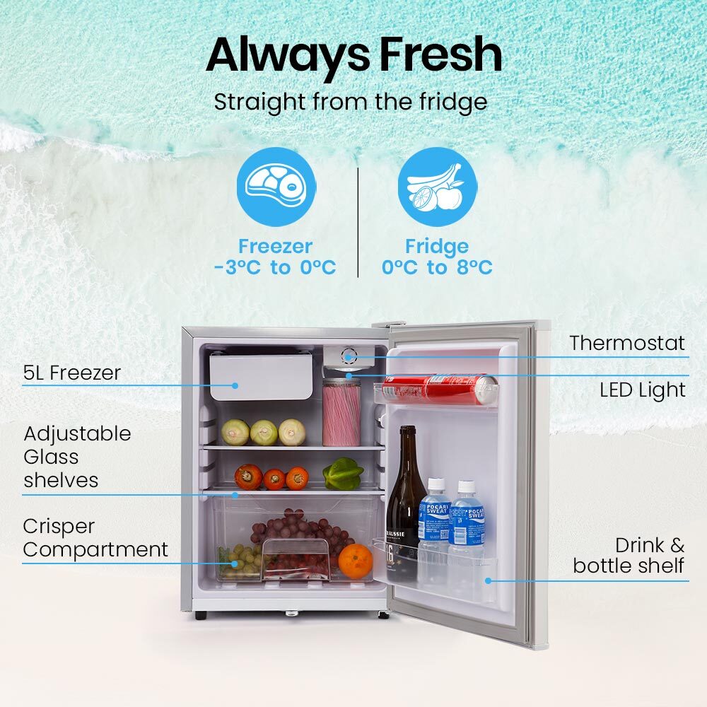 70L Portable Fridge Freezer, 5L Freezer Compartment