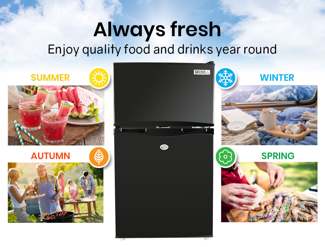 95L Portable Upright Fridge Freezer, 12/24/240V - Gecko