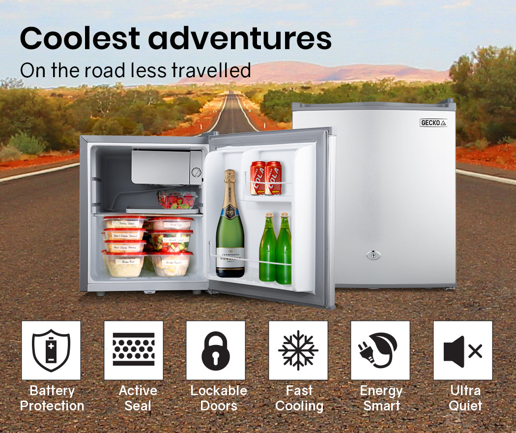 57L Portable Fridge Freezer, 8L Freezer, 3-Stage Battery Protection, Gecko