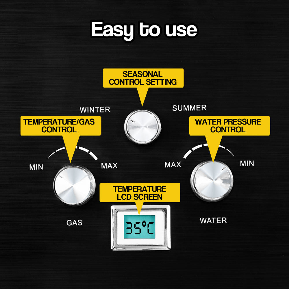 Portable Tankless Gas Water Heater 8L/min LCD Display - Thermomate