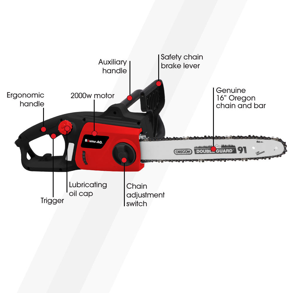SC5 16 Inch Electric Chainsaw 2000W Oregon Bar