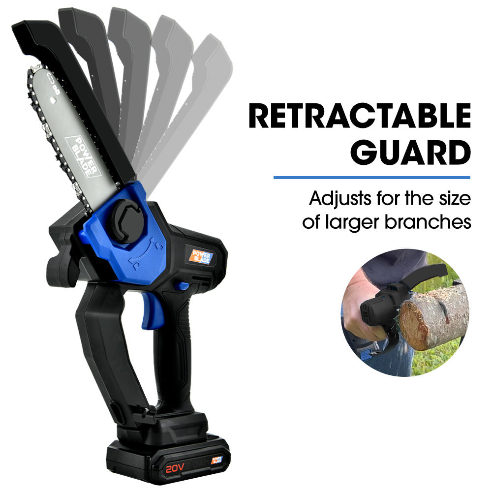 PowerBlade SW6 20V Cordless Mini Chainsaw Kit Electric Tree Pruner with Battery & Fast Charger