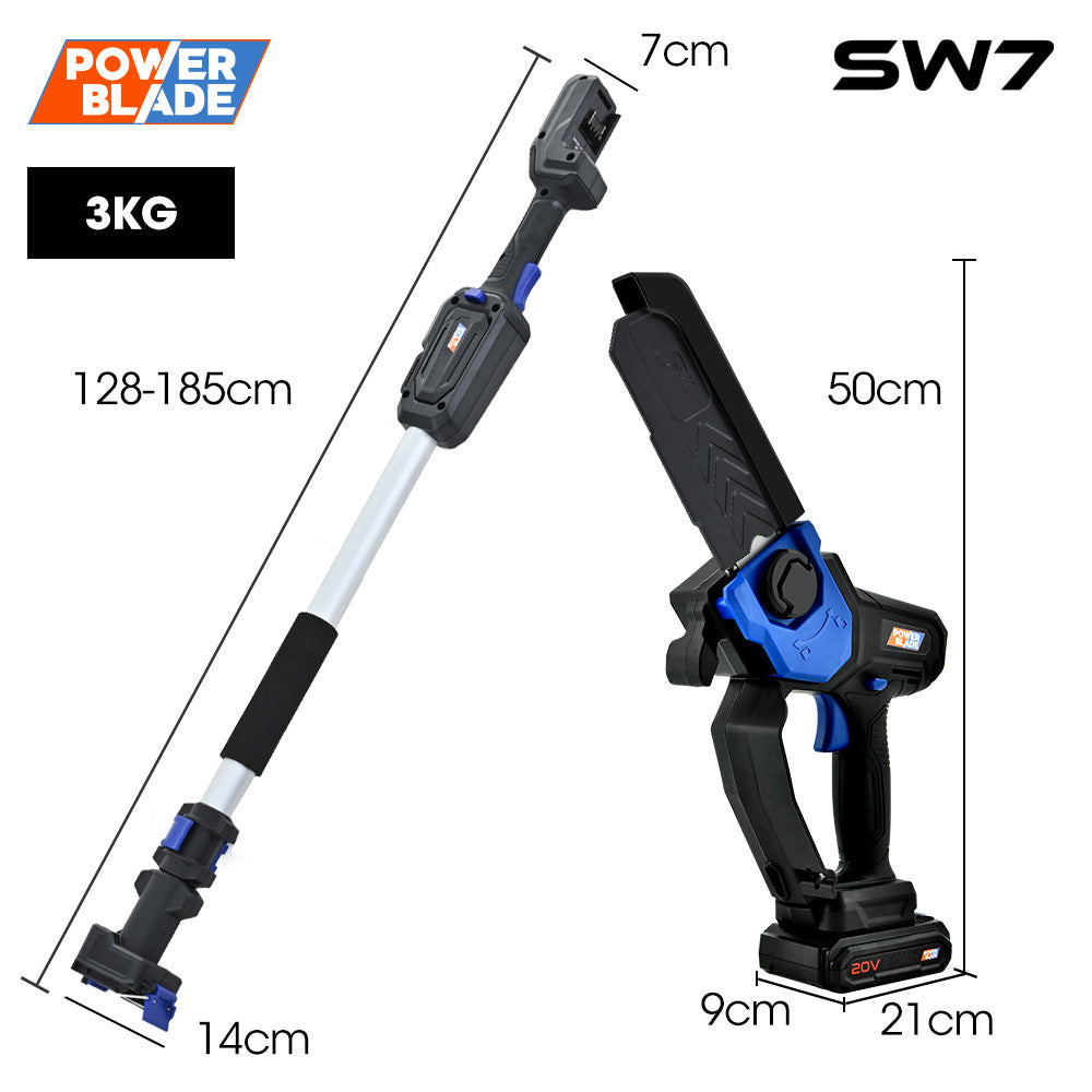 SW7 20V Cordless Convertible Mini Chainsaw Pole Saw Kit Lithium Battery
