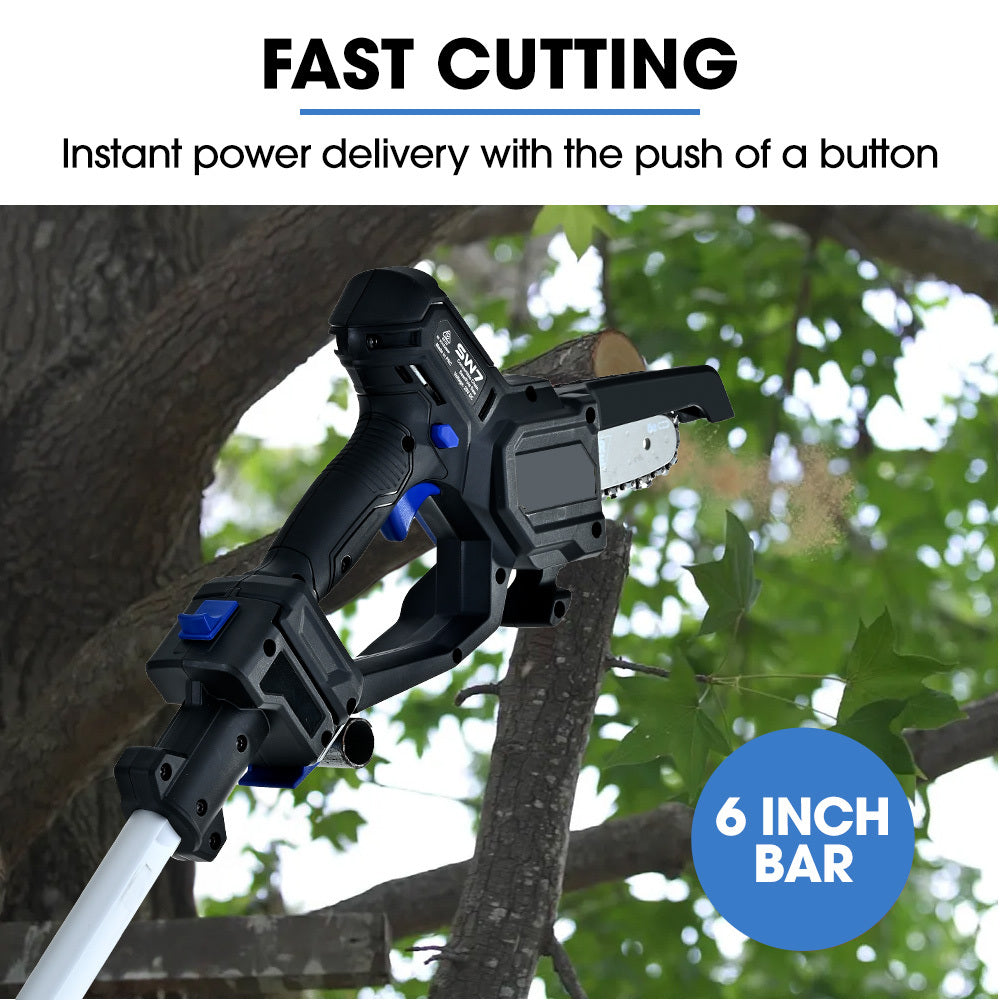 SW7 20V Cordless Convertible Mini Chainsaw Pole Saw Kit Lithium Battery