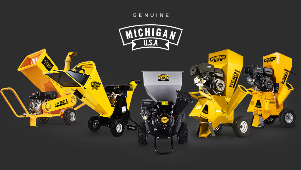 6HP 212cc Petrol Wood Chipper Shredder, Upright Design - Michigan