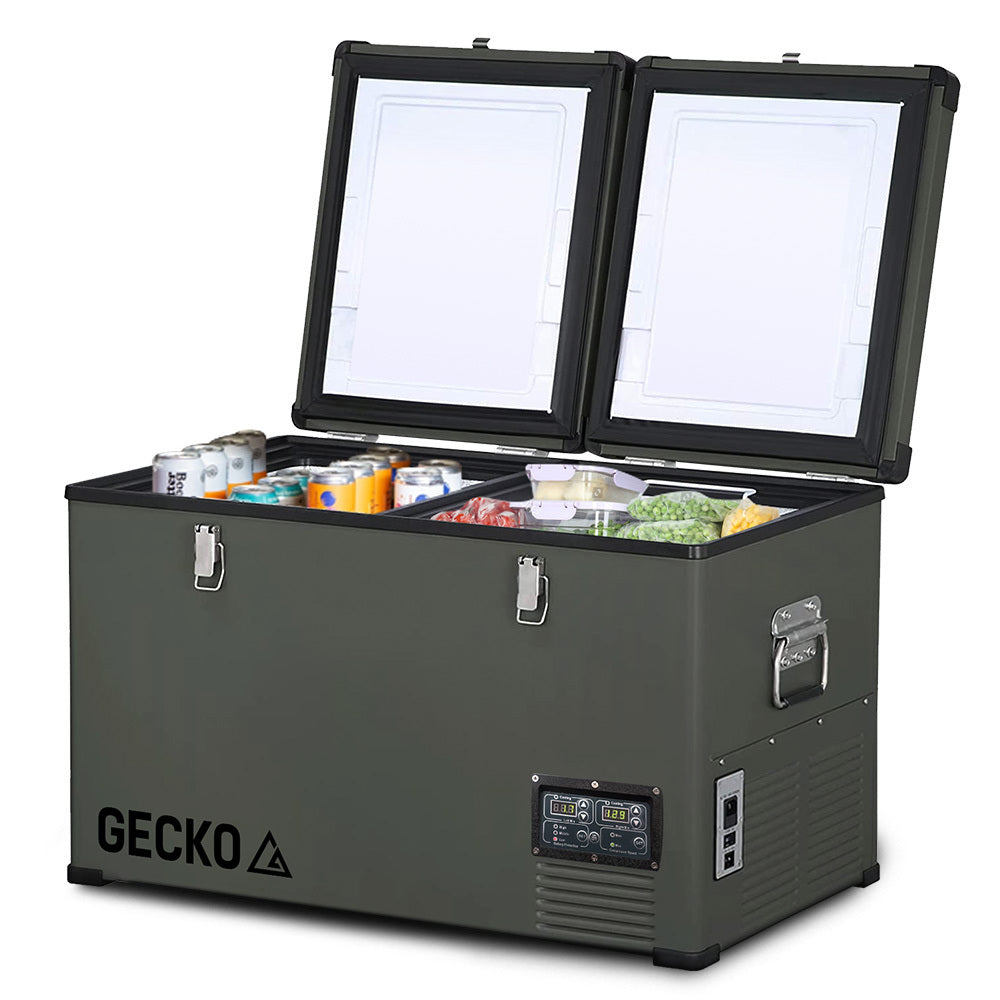 GECKO 75L Dual Zone Portable Fridge / Freezer, SECOP German Brand Compressor, for Camping, Car, Caravan