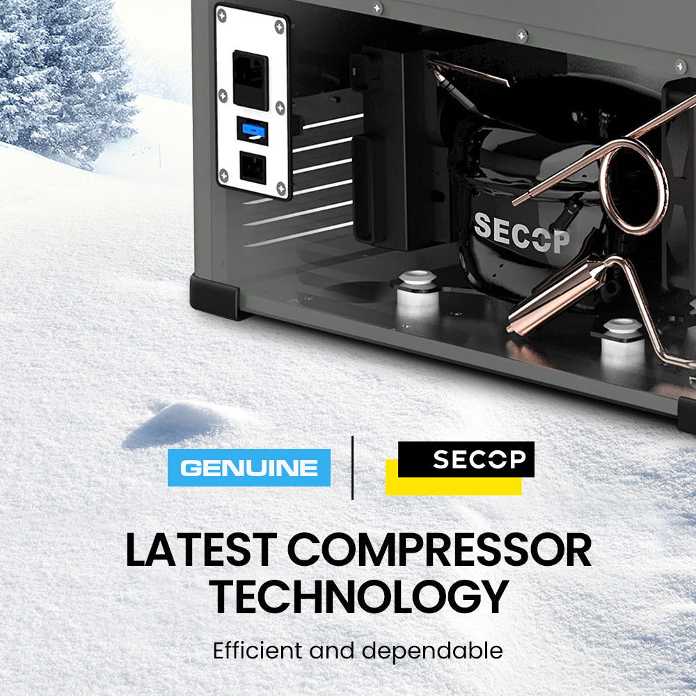 Dual Zone 92L Portable Fridge/Freezer, SECOP Compressor, Gecko