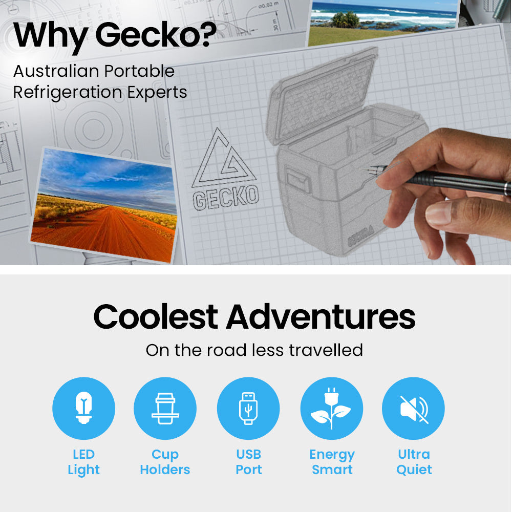 Rugged 40L Portable Fridge Freezer w/ Digital Display - Gecko