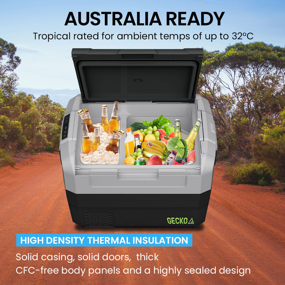 55L Portable Car Fridge Freezer, Digital Display, 60W - Gecko