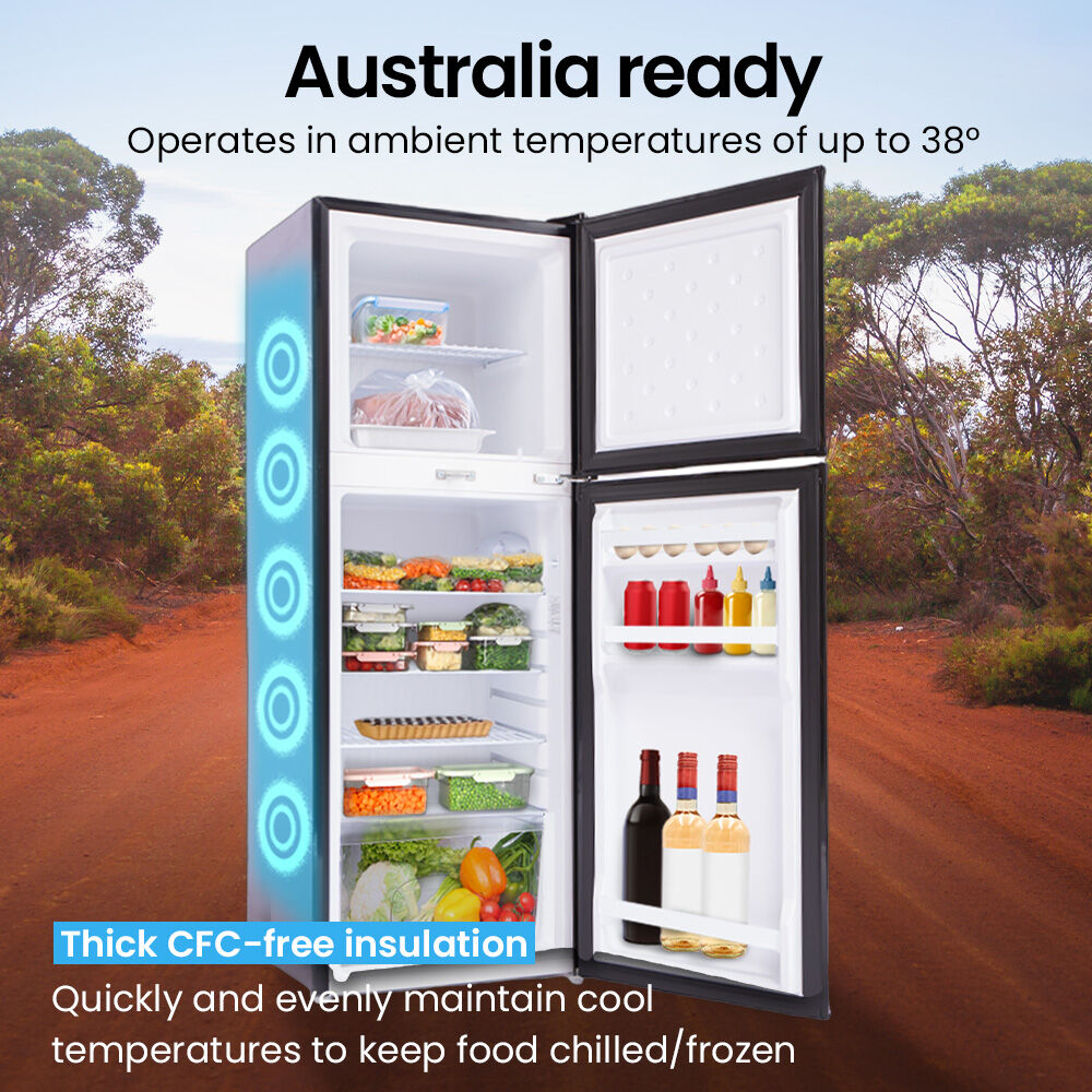 Gecko 142L Upright Portable Fridge Freezer 12V/24V Black