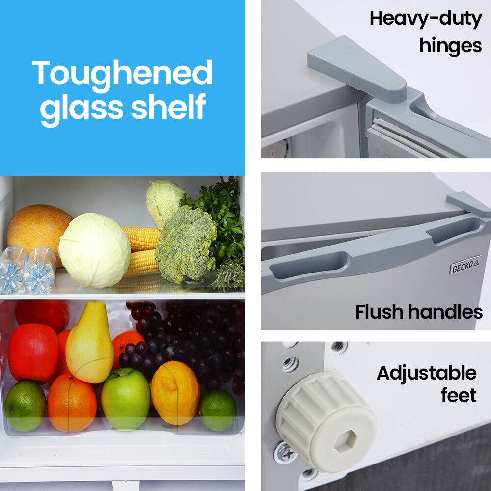 Gecko 142L Upright Portable Fridge Freezer 12V/24V Silver