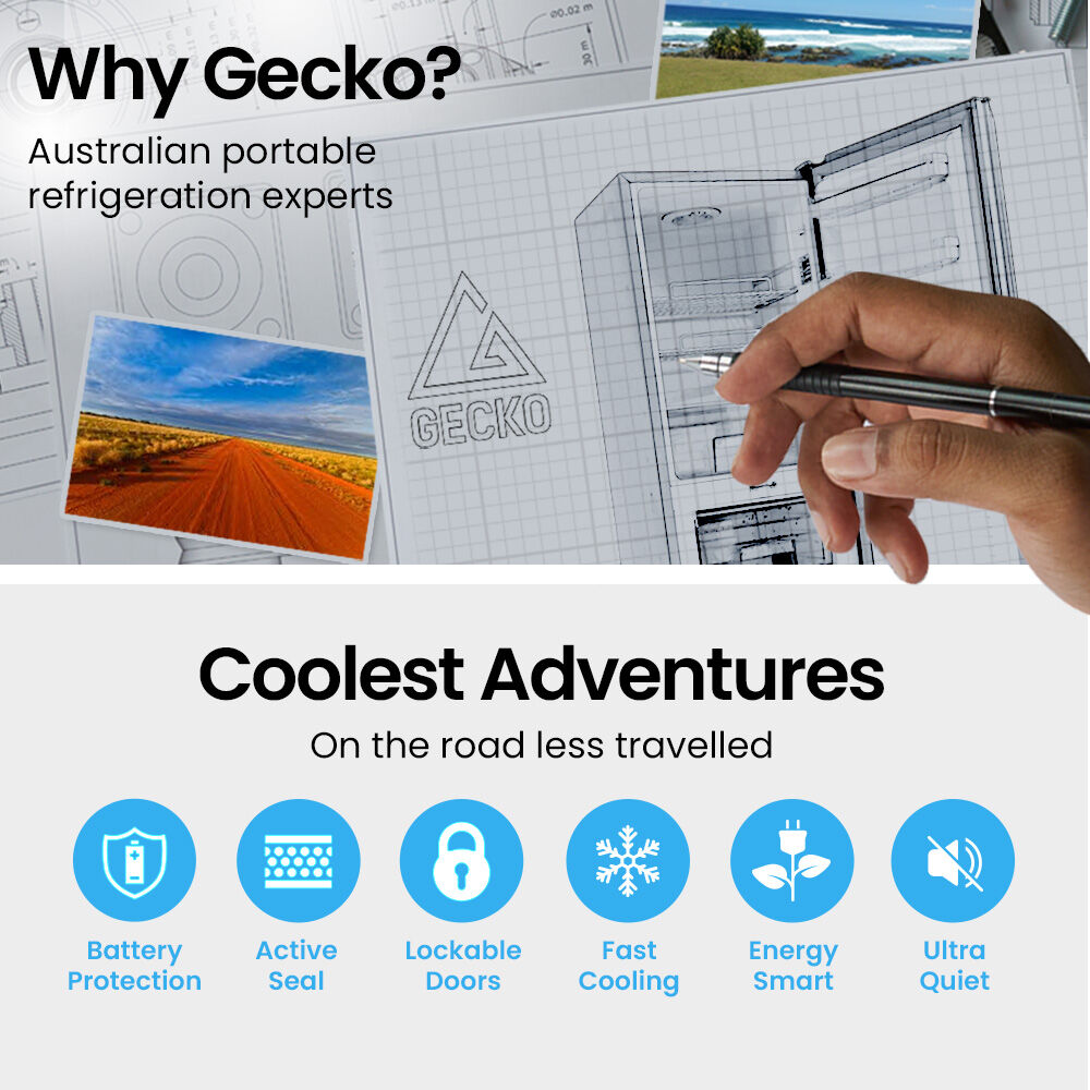 Gecko 160L Upright Portable Fridge Freezer Motorhome Caravan Silver