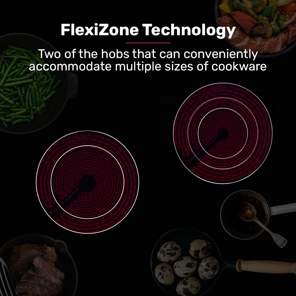 EuroChef 90cm 5 Zone Ceramic Cooktop 8900W Electric FlexiZone Touch Controls