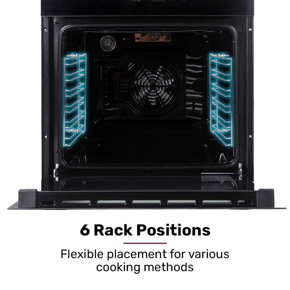 EuroChef OE-8A5 60cm Built-In Electric Oven 80L Black