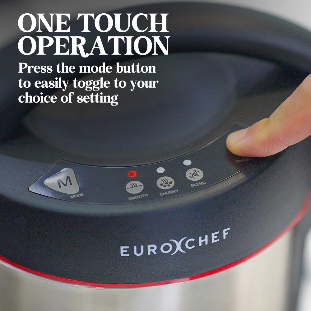 Soup Machine EuroChef Compact Soup Maker Blender Stainless Steel Hot Cold Mixer