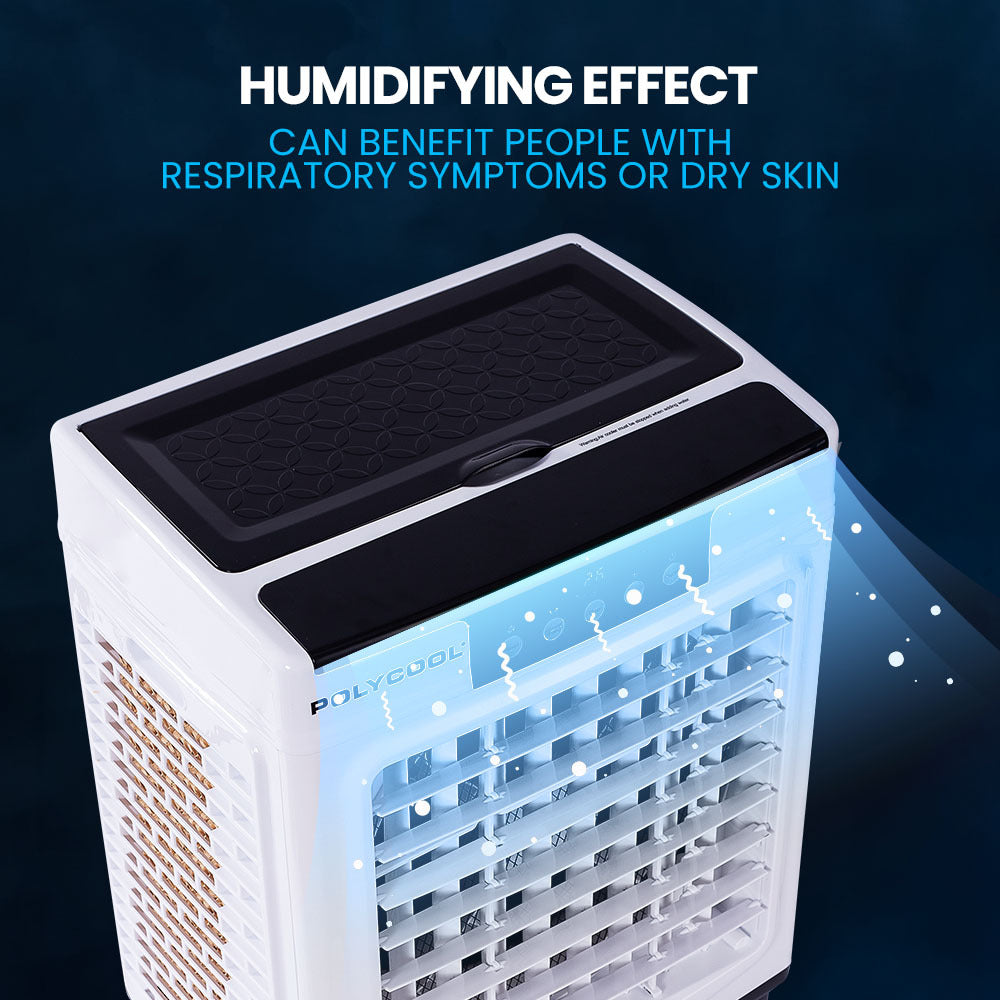 POLYCOOL 30L Evaporative Air Cooler Portable Industrial Fan, Purifier, Humidifier, Remote Control