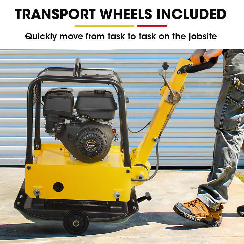 BCX-950 185kg Reversible Vibratory Plate Compactor 9HP Petrol Wheel Kit