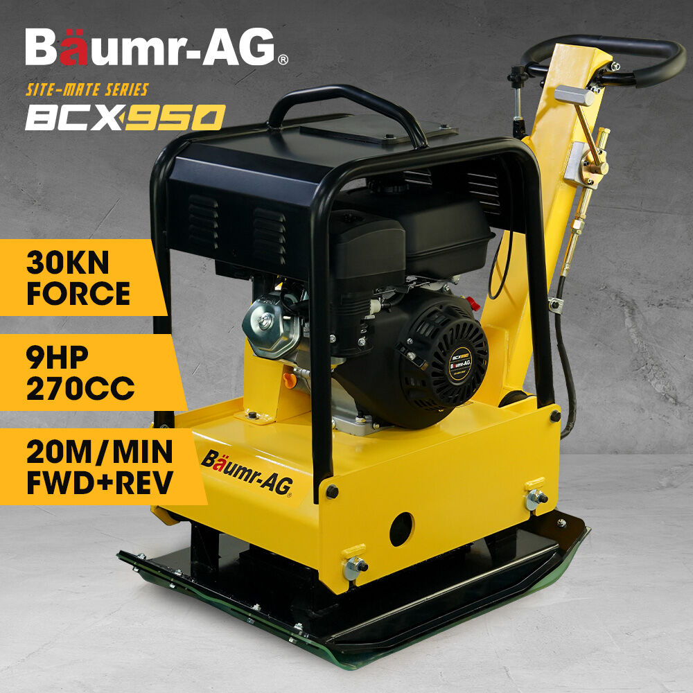 BCX-950 185kg Reversible Vibratory Plate Compactor 9HP Petrol Wheel Kit