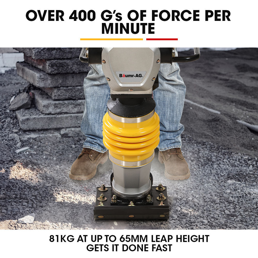 BRM-700 285x345mm Tamping Rammer 10kN 6.5hp with Transport Wheel Kit