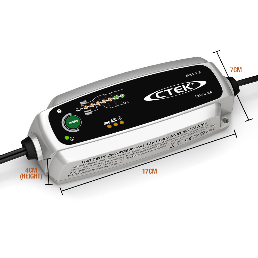 12V 3.8A Smart Battery Charger, 7-Step, IP65 - CTEK