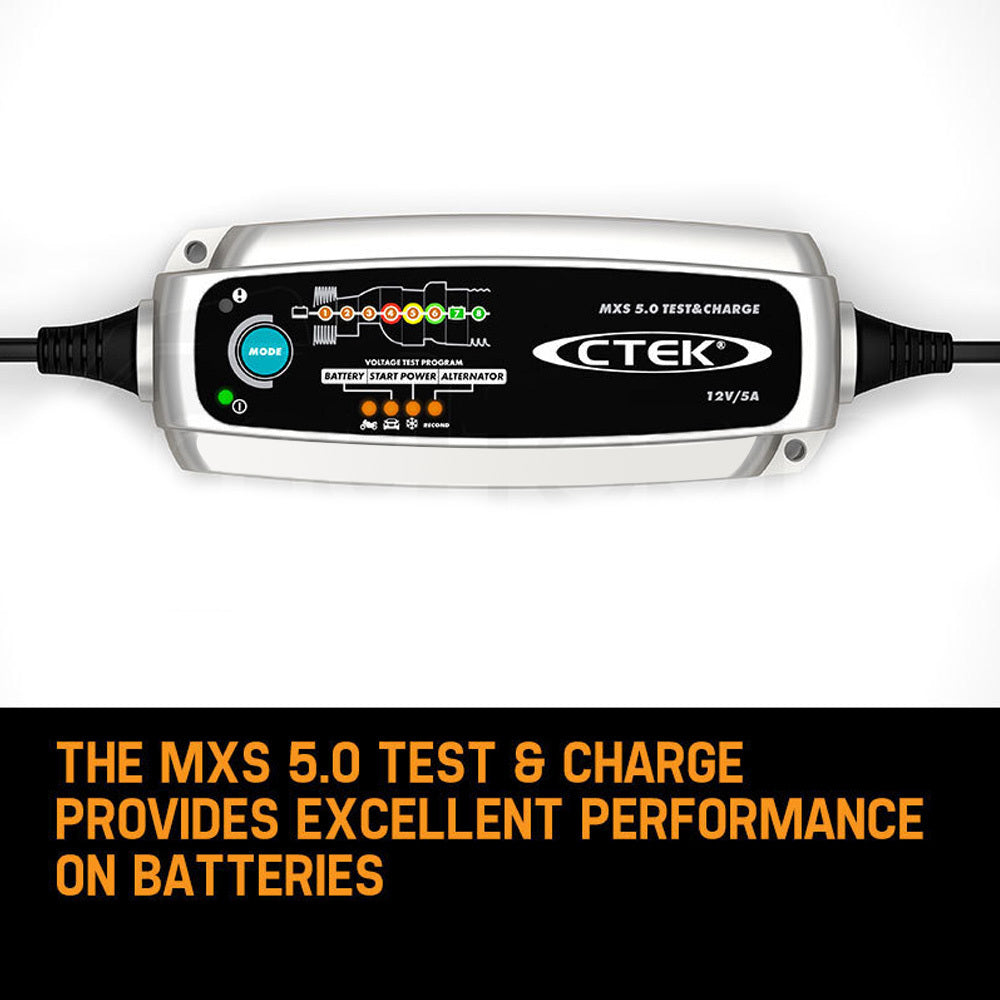 Advanced 12V 5A Battery Charger with Tester, CTEK MXS 5.0