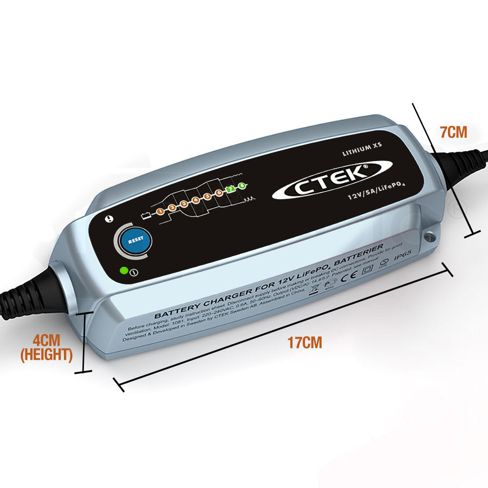 Advanced 12V 5A LiFePO4 Battery Charger, 8-Step, IP65 - CTEK