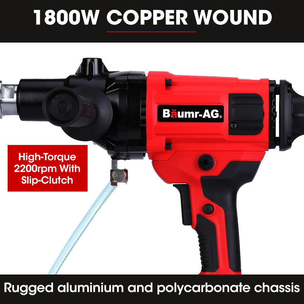HC-120 120mm Handheld Core Drill 1800W Wet/Dry Combo with 76mm Diamond Bit