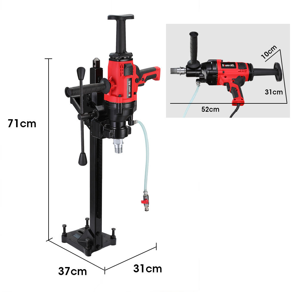 Baumr-AG 2000W 160mm Handheld Concrete Core Drill Wet/Dry Rig Stand