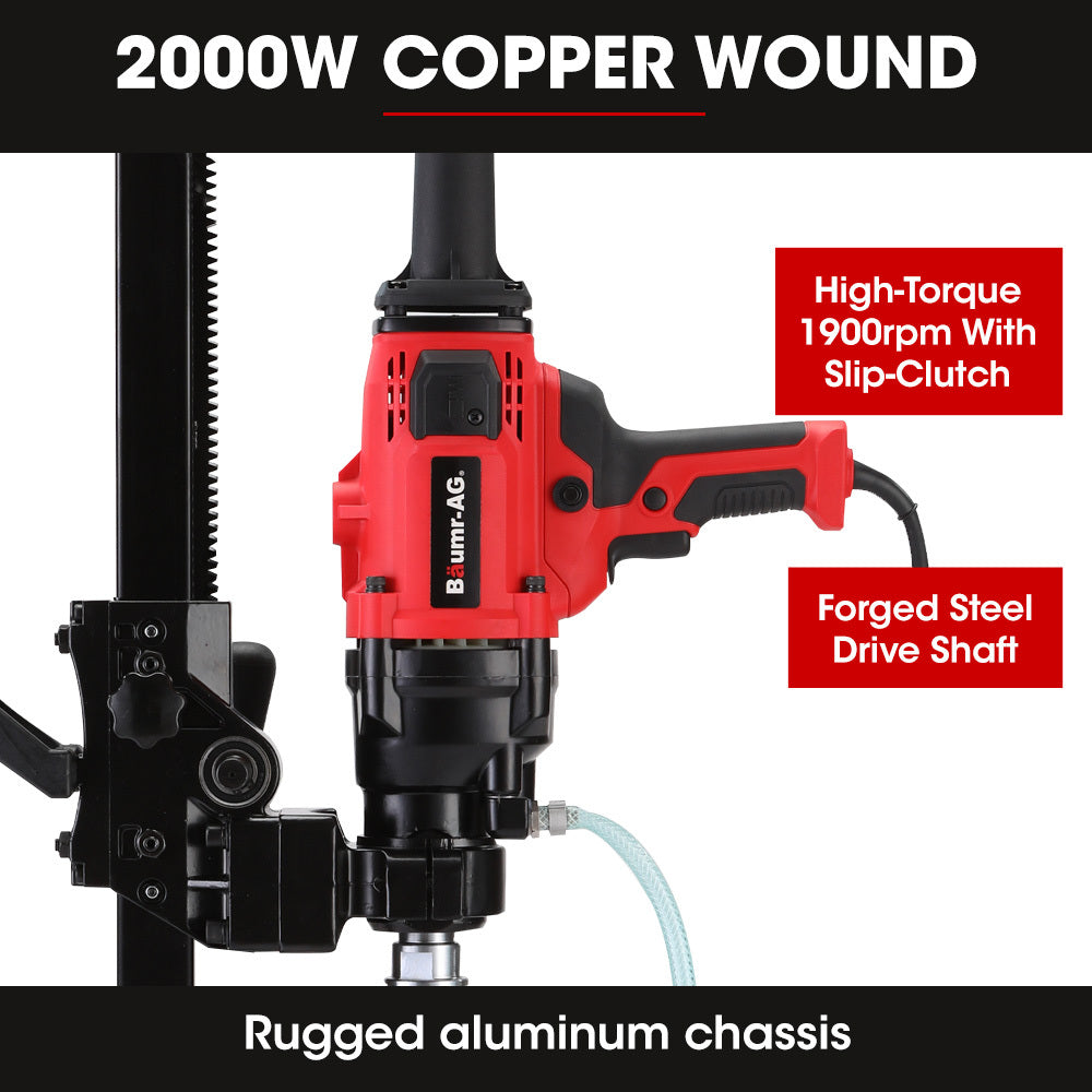 Baumr-AG 2000W 160mm Handheld Concrete Core Drill Wet/Dry Rig Stand